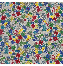 Kokka, Japan Cotton Lawn, Kokka Japan, Ditsy Light Floral in Grey Multi, Fabric Half-Yards