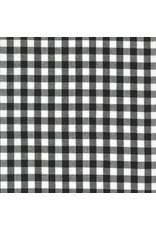 Robert Kaufman Carolina Gingham, 1/4” in Black, Lightweight Yarn Dyed Woven, Fabric Half-Yards