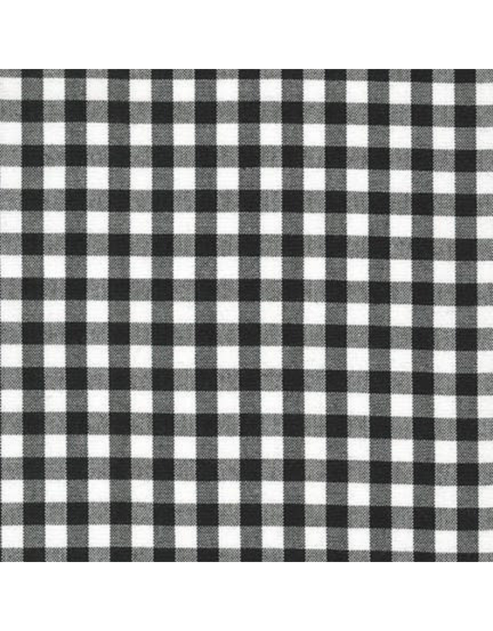 Robert Kaufman Carolina Gingham, 1/4” in Black, Lightweight Yarn Dyed Woven, Fabric Half-Yards