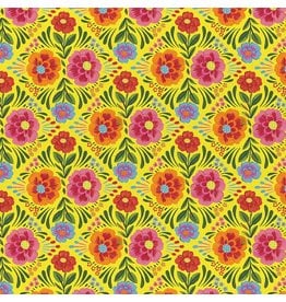 Paintbrush Studio Viva Mexico, Marigolds in Yellow, Fabric Half-Yards