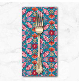 PD's Paintbrush Studio Collection Viva Mexico, Kaleidoscope Floral in Blue, Dinner Napkin