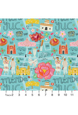 PD's Paintbrush Studio Collection Viva Mexico, Map in Teal, Dinner Napkin