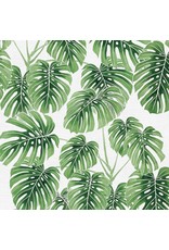 Paintbrush Studio Modern Botanicals, Monstera in Green, Fabric Half-Yards