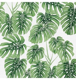 Paintbrush Studio Modern Botanicals, Monstera in Green, Fabric Half-Yards