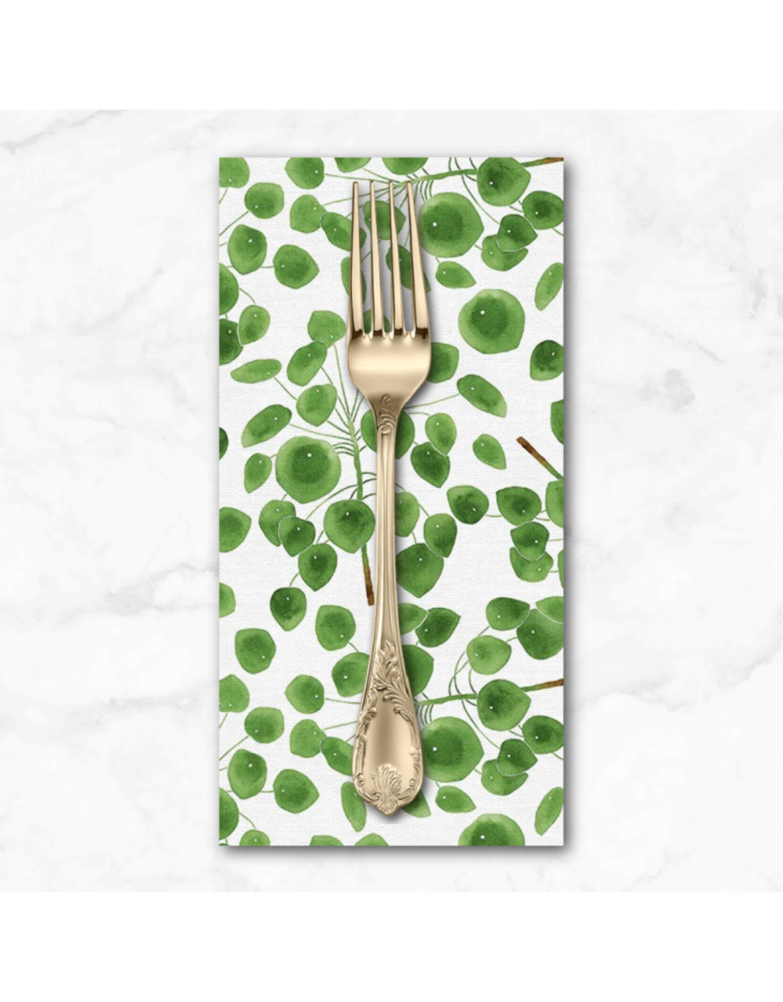 PD's Paintbrush Studio Collection Modern Botanicals, Pilea in Green, Dinner Napkin