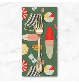 PD's Paintbrush Studio Collection Beach Day, Beach Day in Green, Dinner Napkin
