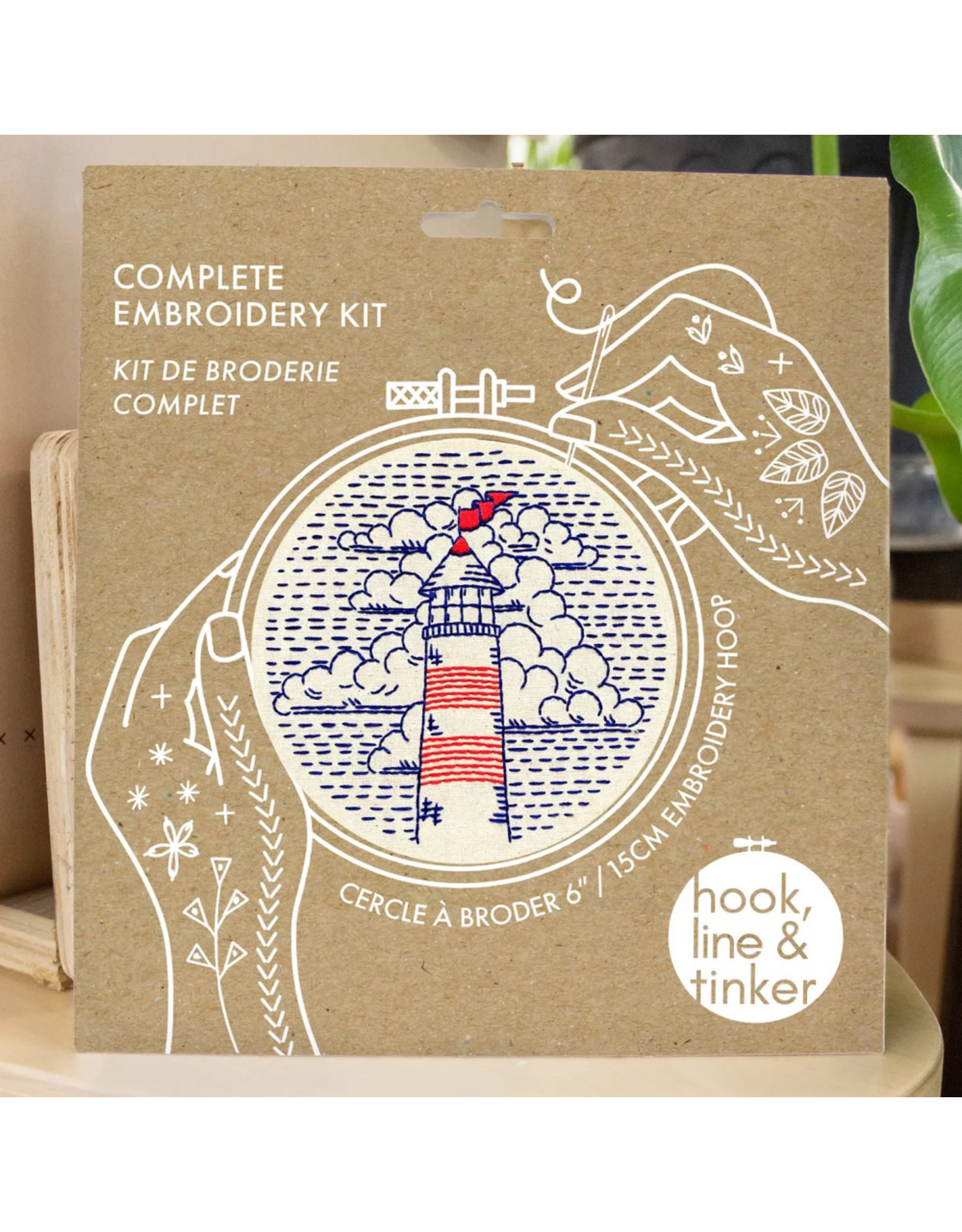 Hook, Line & Tinker Lighthouse, Embroidery Kit