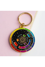 The Gray Muse Color Wheel Enamel Keychain, Gold