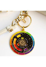 The Gray Muse Color Wheel Enamel Keychain, Gold