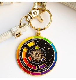 The Gray Muse Color Wheel Enamel Keychain, Gold