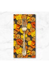 PD's Alexander Henry Collection Haunted House, Pumpkin Polka Dot in Charcoal, Dinner Napkin