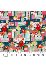 Alexander Henry Fabrics Christmas Time, Perfect Packages in Spruce, Fabric Half-Yards