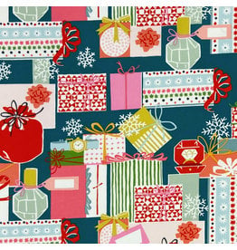 Alexander Henry Fabrics Christmas Time, Perfect Packages in Spruce, Fabric Half-Yards