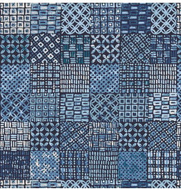 Alexander Henry Fabrics Indigo West, Sunrise Tapa in Indigo, Fabric Half-Yards