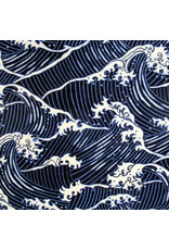 Alexander Henry Fabrics Indigo West, The Great Wave in Indigo, Fabric Half-Yards
