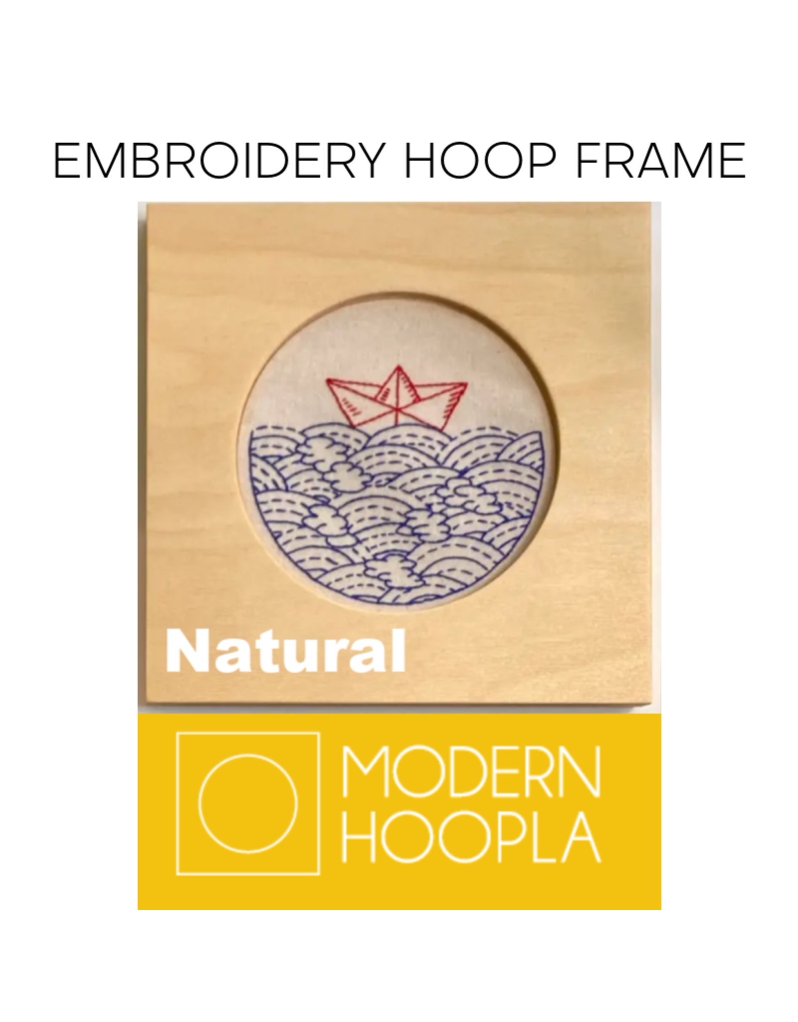 Modern Hoopla Square Hoop Frame in Natural for 6" Embroidery Hoop