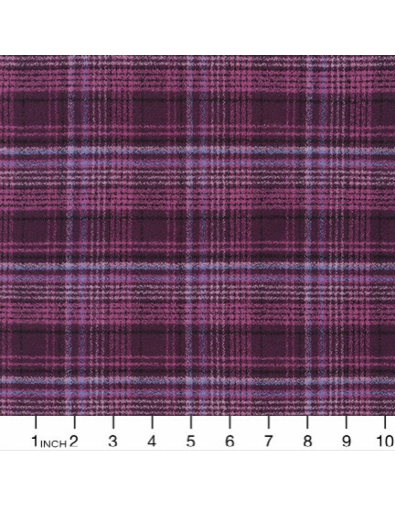 Robert Kaufman Yarn Dyed Cotton Flannel, Mammoth Organic Flannel in Aubergine, Fabric Half-Yards