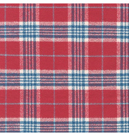 Robert Kaufman Yarn Dyed Cotton Flannel, Mammoth Organic Flannel in Crimson, Fabric Half-Yards