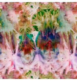 Paintbrush Studio Organic Double Gauze, Ice Dye, Geode in Pink/Green, Fabric Half-Yards