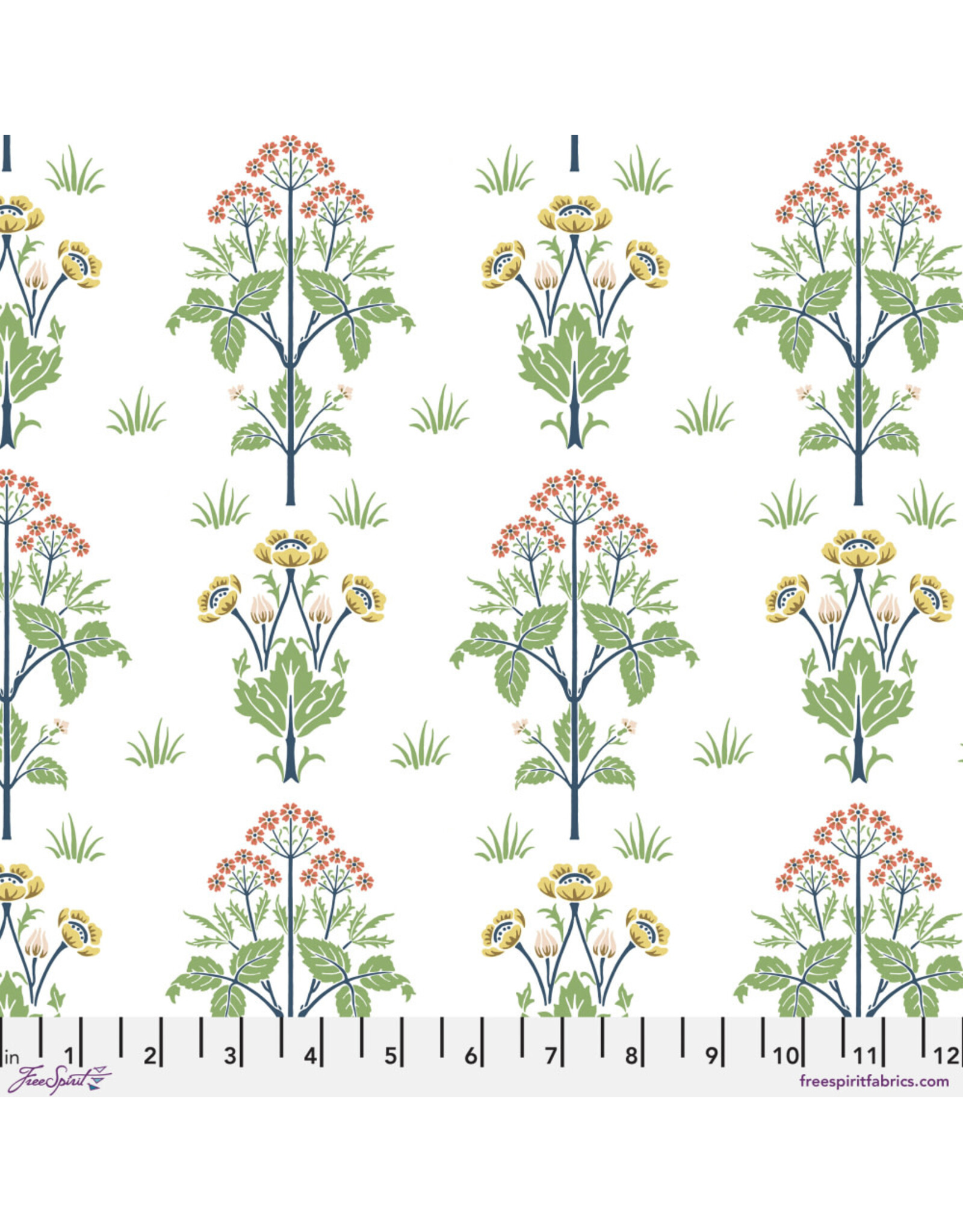 William Morris & Co. Morris & Co, Leicester, Meadowsweet in White, Fabric Half-Yards