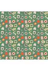 Dear Stella Gone Camping, Camp Badges in Meadow, Fabric Half-Yards