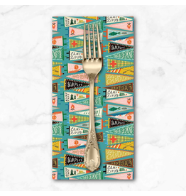 PD's Dear Stella Collection Gone Camping, Pennants in Turquoise, Dinner Napkin