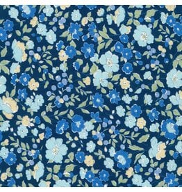 Sevenberry Petite Bouquet in Garden Blues, Fabric Half-Yards
