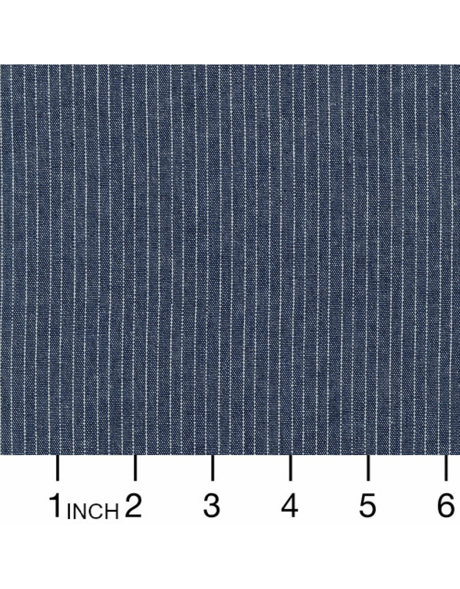 Pinstripe Denim 5 oz Washed in Denim, Fabric Half-Yards - Picking Daisies