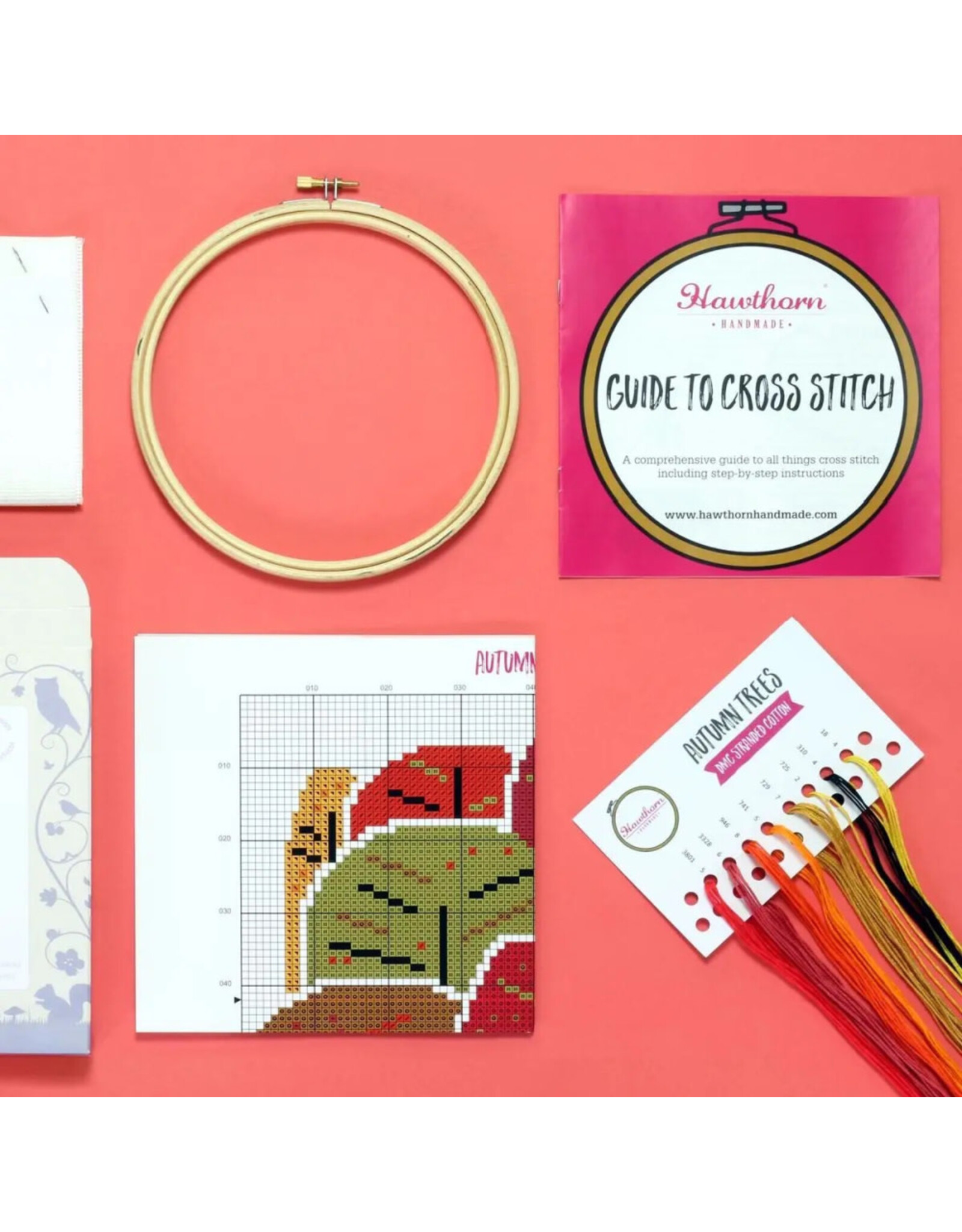 Hawthorne Handmade ON SALE - Autumn Trees Cross Stitch Kit - 40% OFF