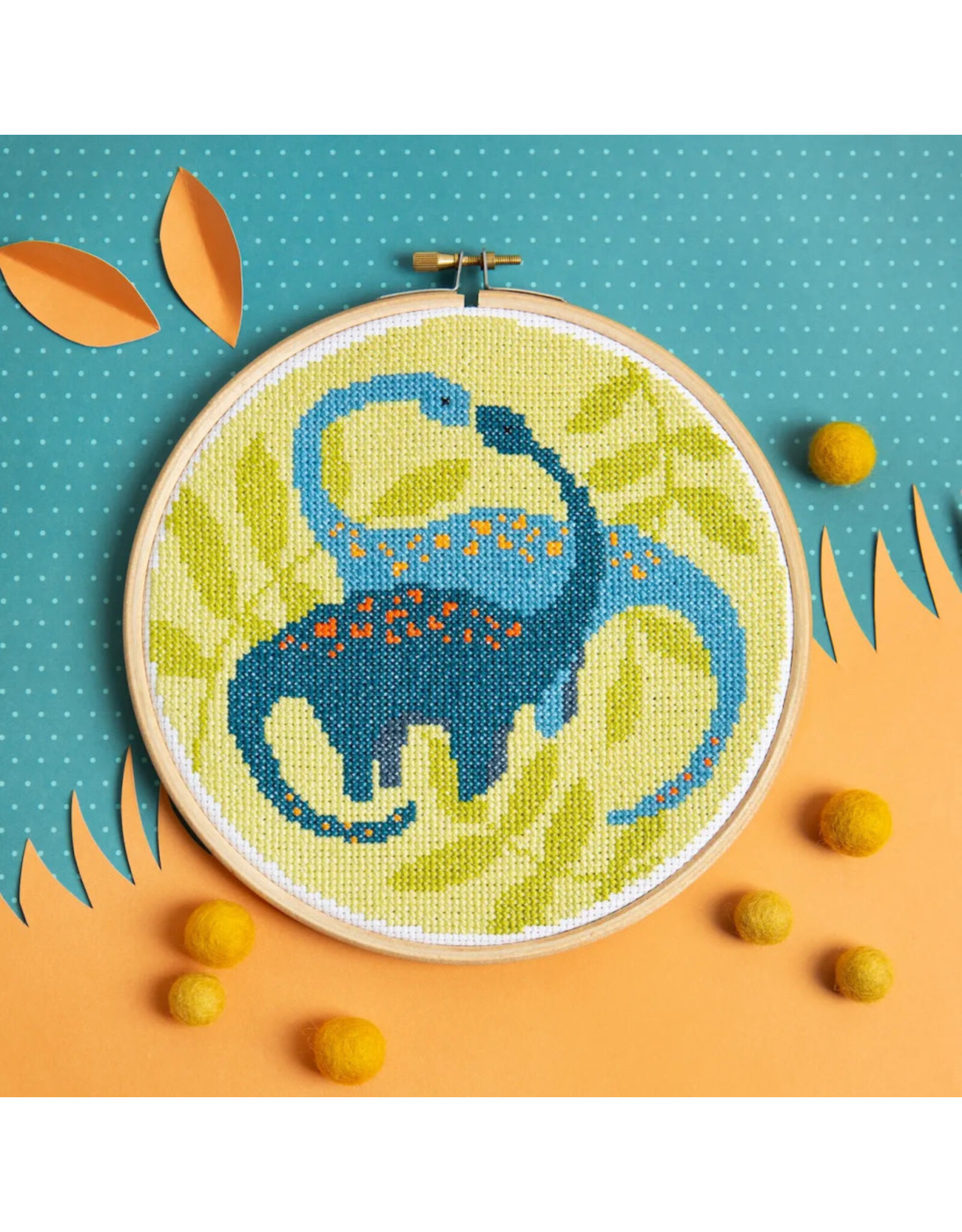 Hawthorne Handmade Diplodocus Cross Stitch Kit