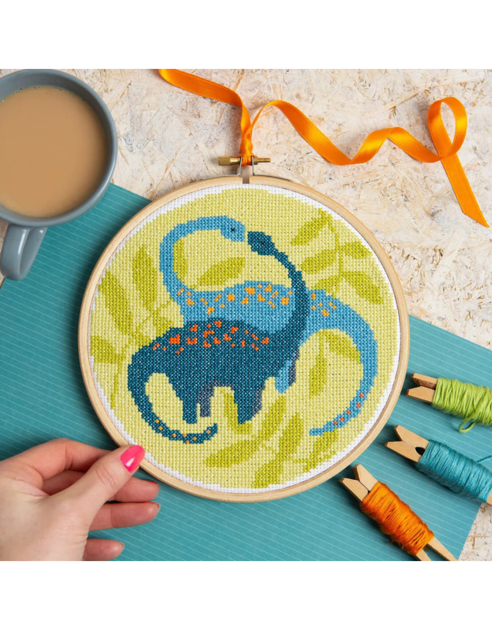 Hawthorne Handmade Diplodocus Cross Stitch Kit