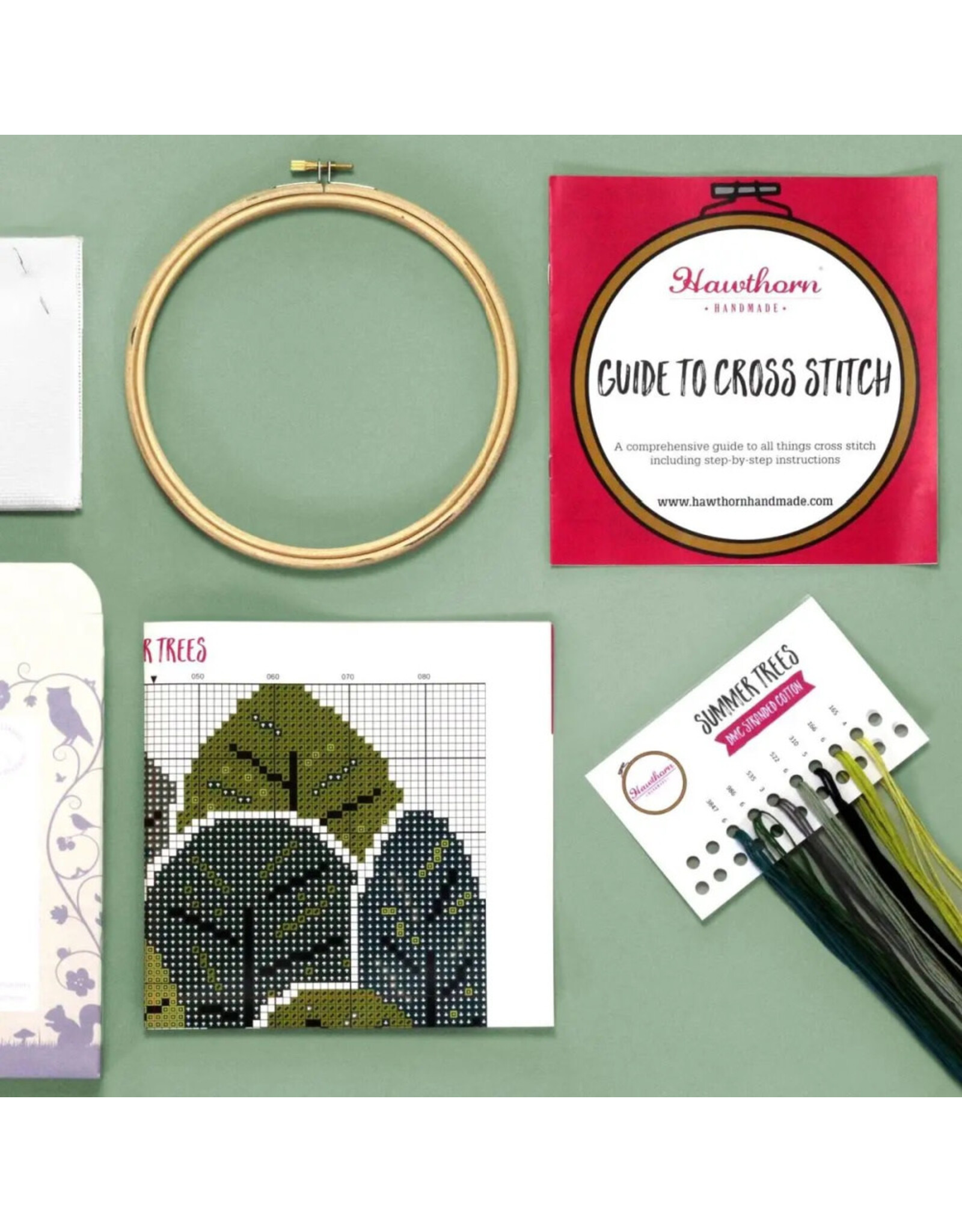 Hawthorne Handmade ON SALE - Summer Trees Cross Stitch Kit - 40% OFF