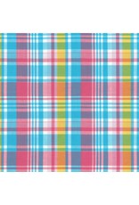 Robert Kaufman Mad for Madras, Woven Plaid in Candy Pink, Fabric Half-Yards