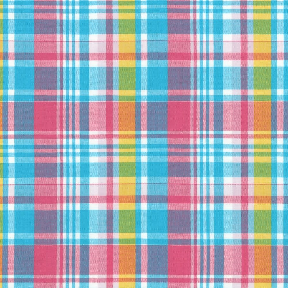 Plaid Flannel Fabric, Blue, Teal, Pink, Yellow, Purple 100% Plaid