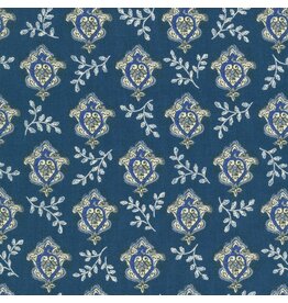 Sevenberry Cotton Lawn, Le Midi Lawn in Navy, Fabric Half-Yards