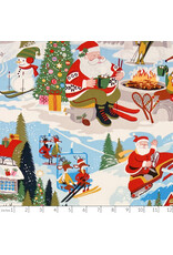 Christmas Collection Christmas Time, Santa at Yuletide Lodge in Sky Blue, Dinner Napkin