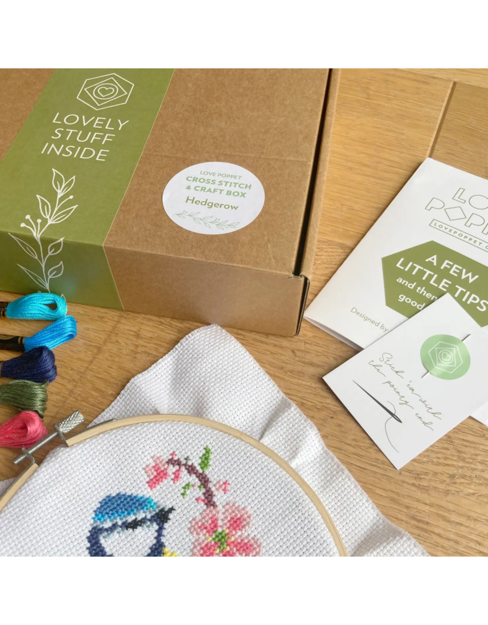 Love Poppet ON SALE - NOEL - Four Letter Floral Modern Cross Stitch Kit