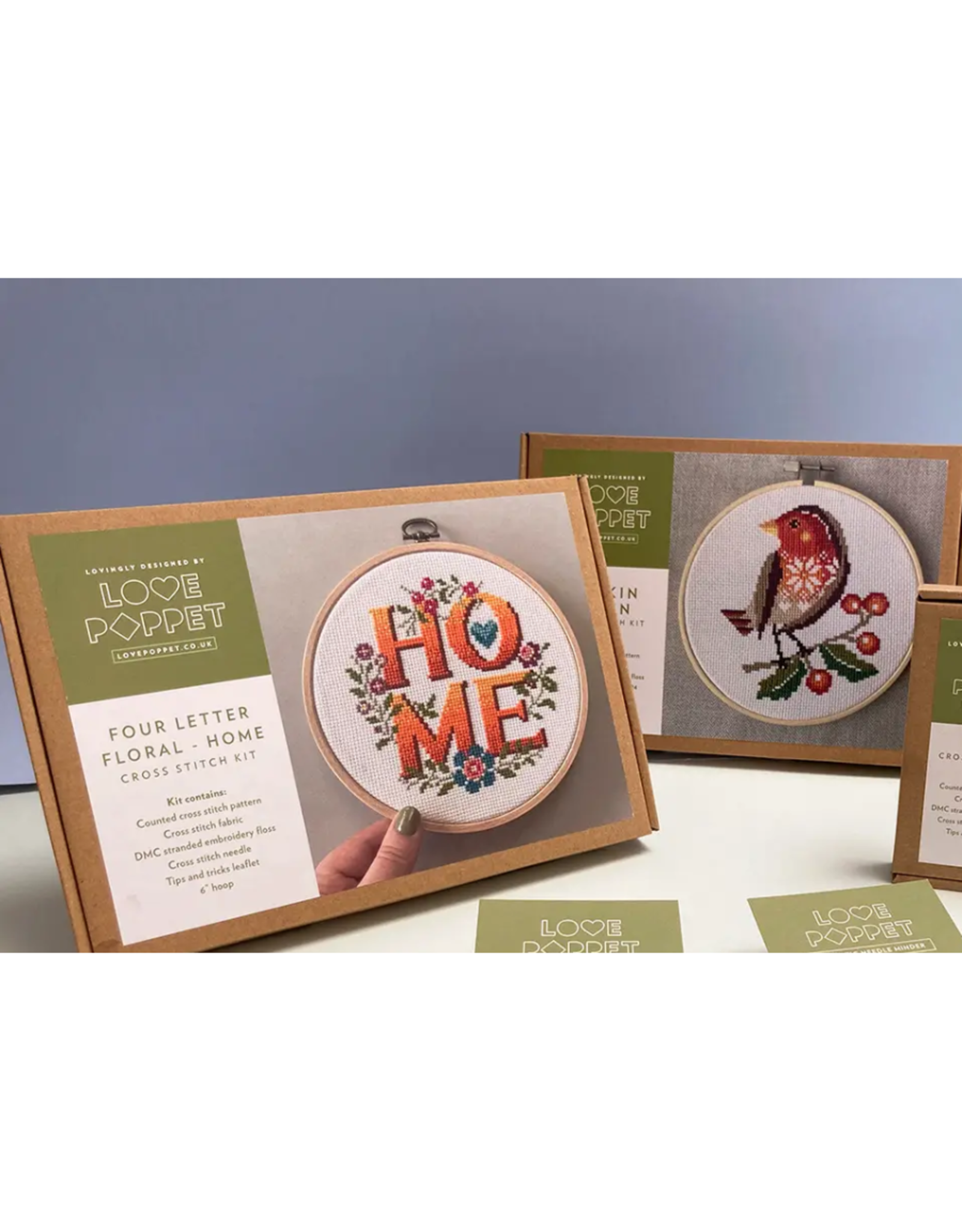 Love Poppet ON SALE - NOEL - Four Letter Floral Modern Cross Stitch Kit