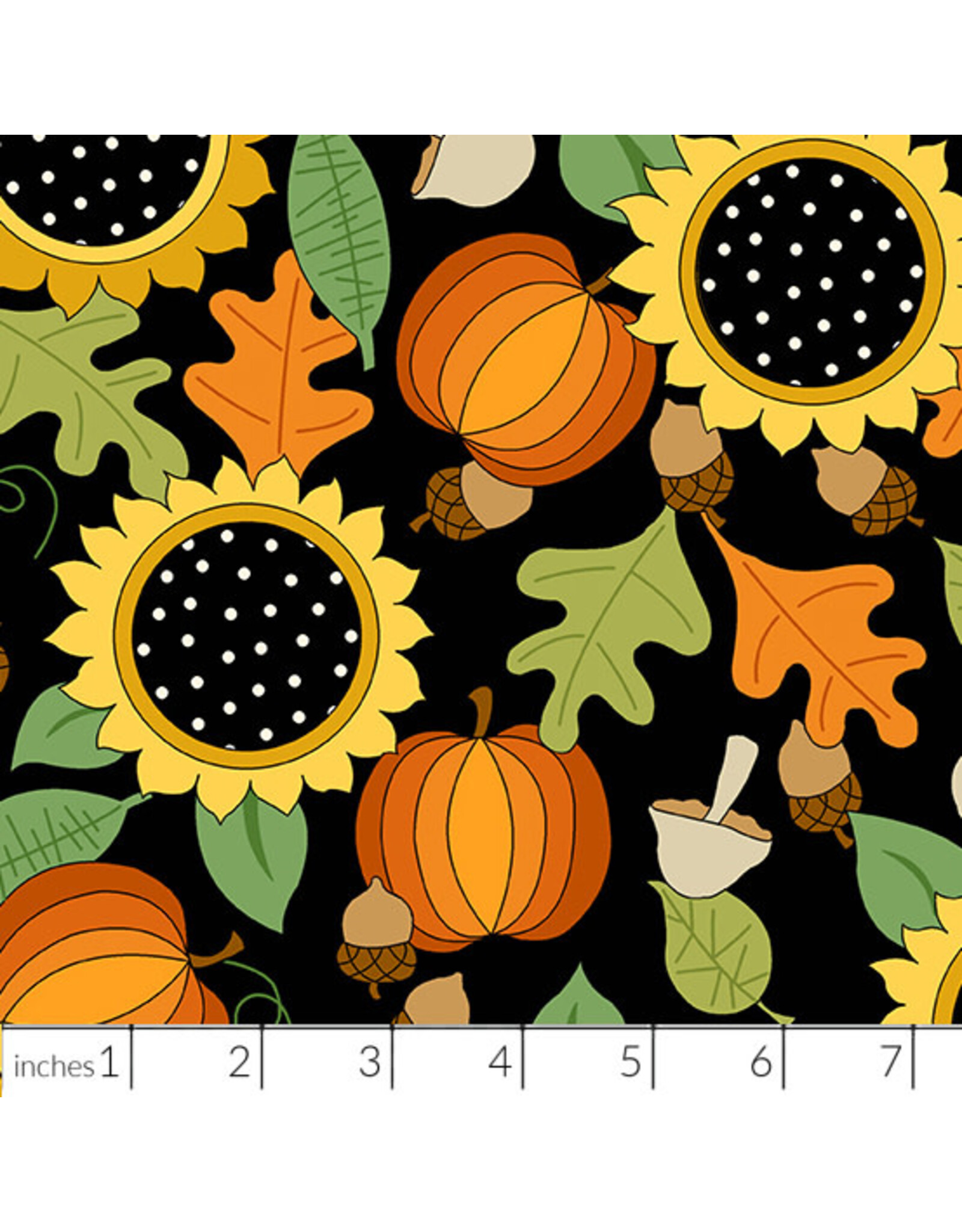 PD's Andover Collection Give Thanks, Fall Bounty in Black,  Dinner Napkin