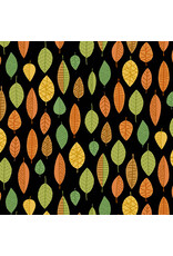 Andover Fabrics Give Thanks, Leaves in Black, Fabric Half-Yards