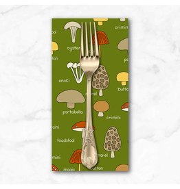 PD's Andover Collection Give Thanks, Mushrooms in Green,  Dinner Napkin