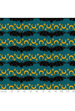 PD's Rachel Hauer Collection Storybook Halloween, Cosmic Stripe in Turquoise, Dinner Napkin