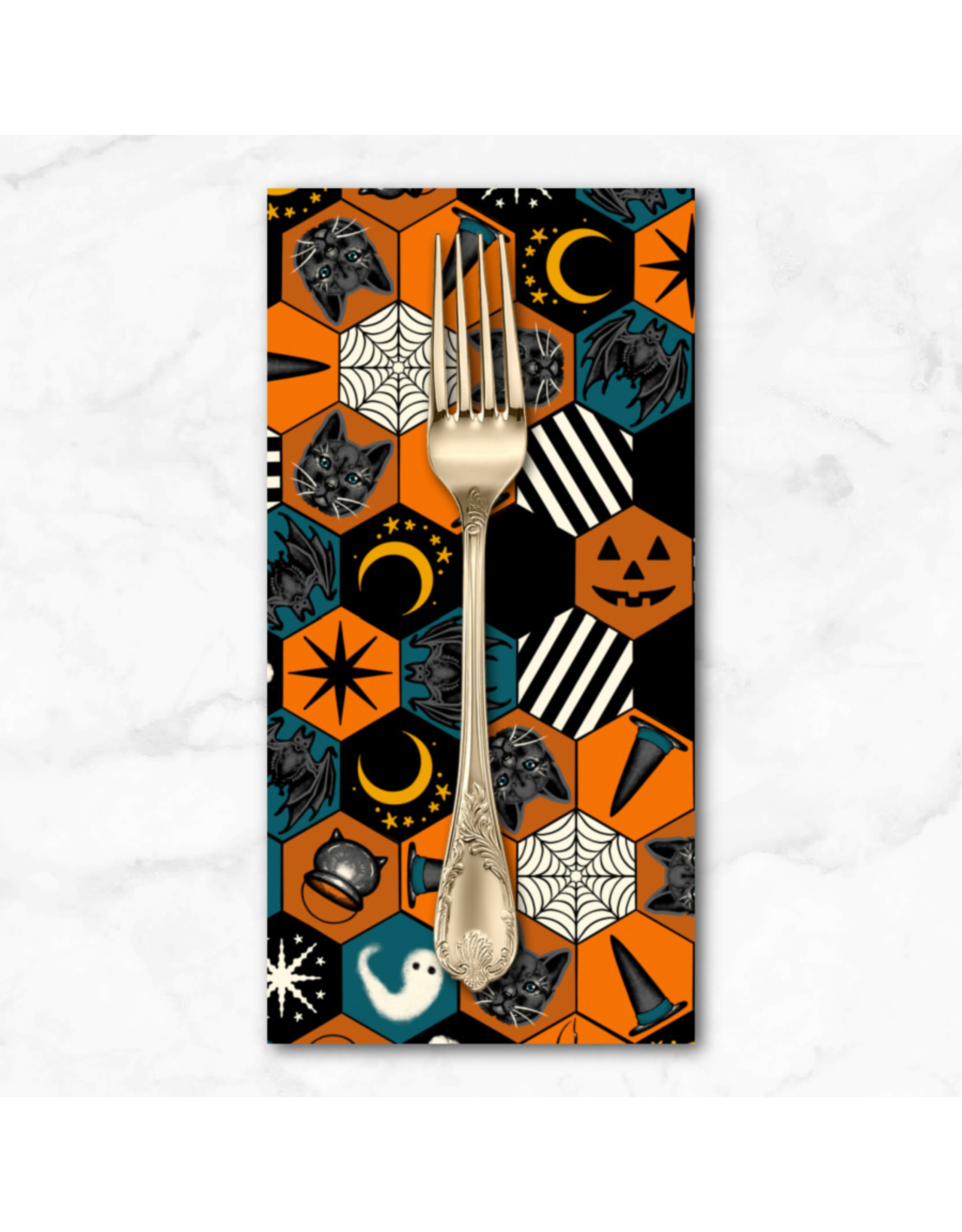 PD's Rachel Hauer Collection Storybook Halloween, Hexi Cheater in Multi, Dinner Napkin