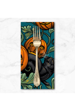 PD's Rachel Hauer Collection Storybook Halloween, Pumpkin Patch in Turquoise, Dinner Napkin