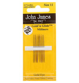 John James ON ORDER-John James, Gold Eye Milliner (Straw) Needles, size 11