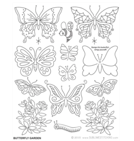 Sublime Stitching Embroidery Iron-On Transfers, Butterfly Garden