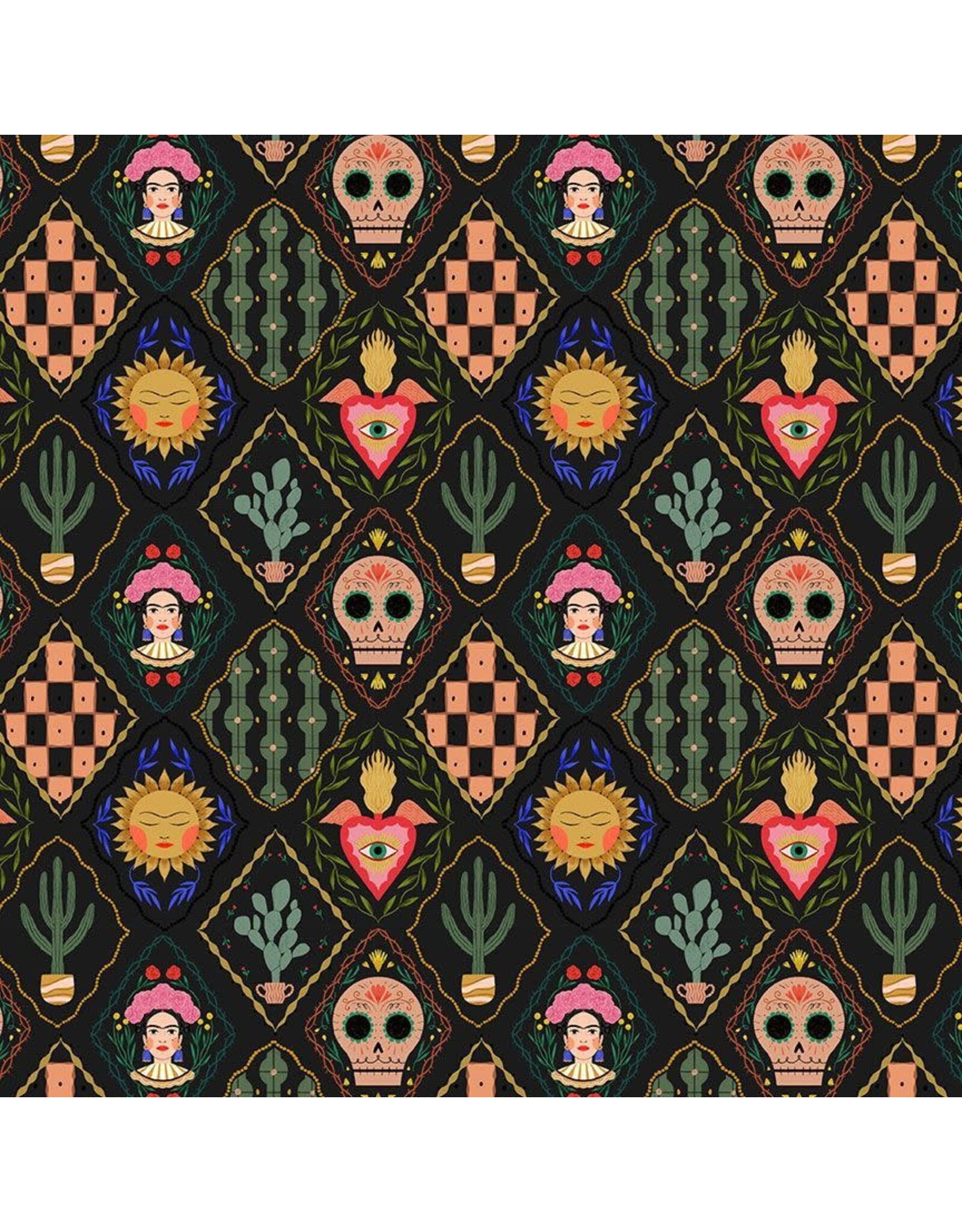 Dear Stella Viva La Vida, Viva La Vida in Midnight, Fabric Half-Yards