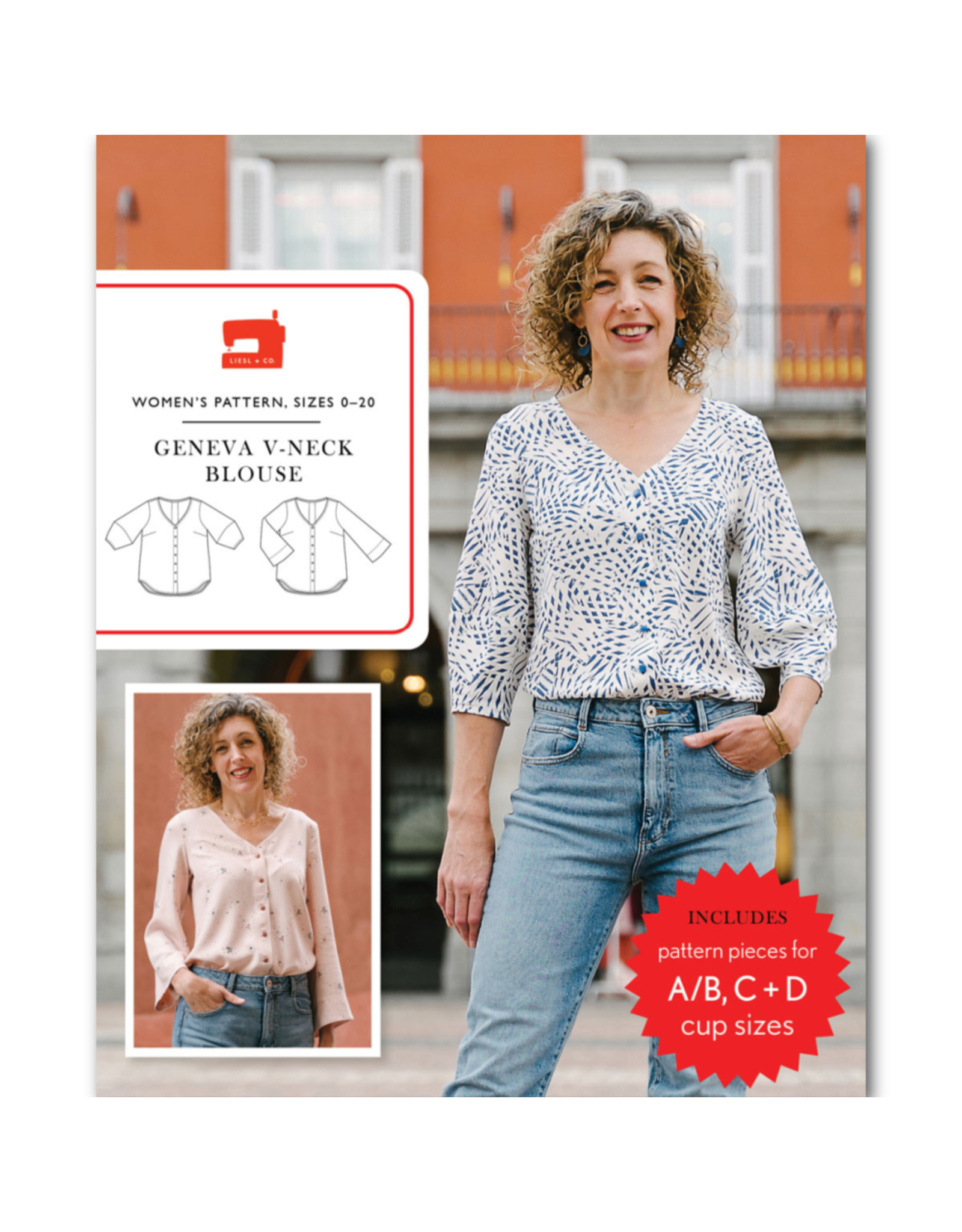 Liesl + Co Geneva V-Neck Blouse Pattern