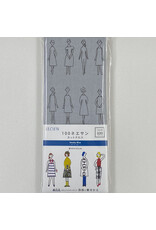 Lecien 100 Ladies (Ne-San) in Smoky Blue, Embroidery Sampler