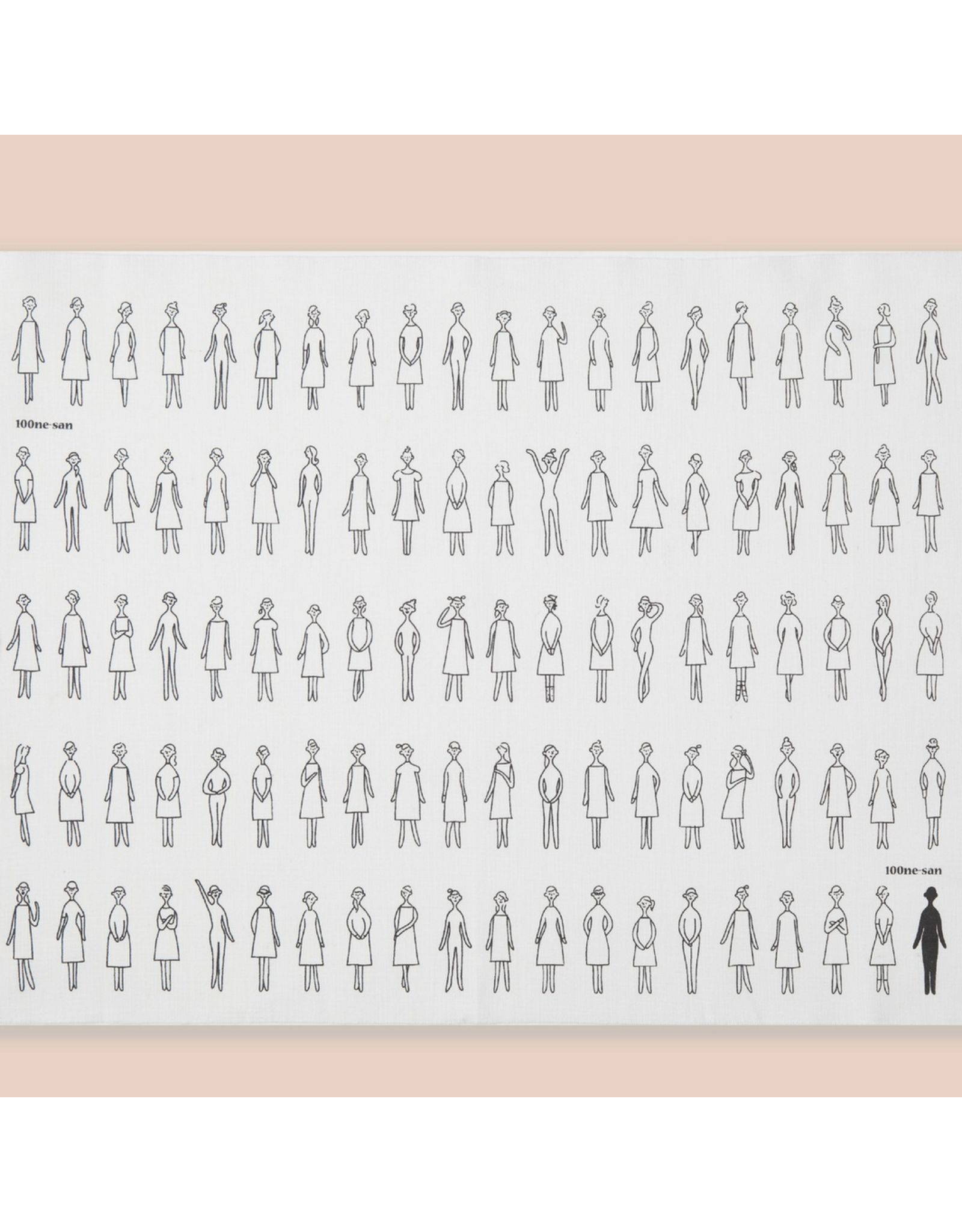 Lecien 100 Ladies (Ne-San) in White, Embroidery Sampler